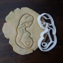 madre giorno biscotto taglierina mamma incinta donna biscotti bambino 3d print model - Mito3D