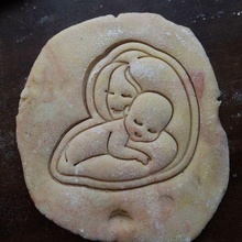 madre giorno biscotto taglierina mamma donna bambino biscotti 3d print model - Mito3D