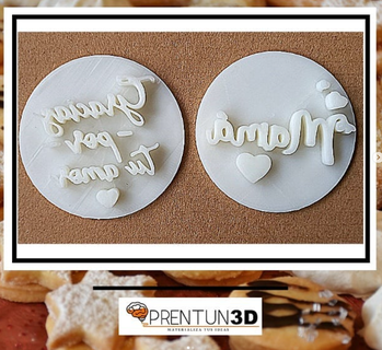 mãe biscoito cortador carimbo Sello foca 1 mães feliz 3d print model - Mito3D