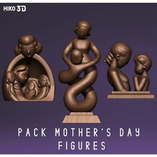 mother's day figure pack art mother mom diadelamadre son daughter statuette statue sculpture gift 3dprint model woman girl child family love symbol abstract miniature dance hug grandmother 3d print model - Mito3D