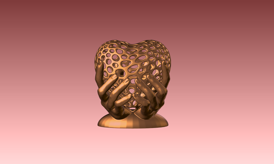 mother's day gift heart voronoi hand pamls love 3d print model - Mito3D