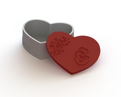 mère journée cadeau boîte cœur mai 10 l'amour 3d print model - Mito3D