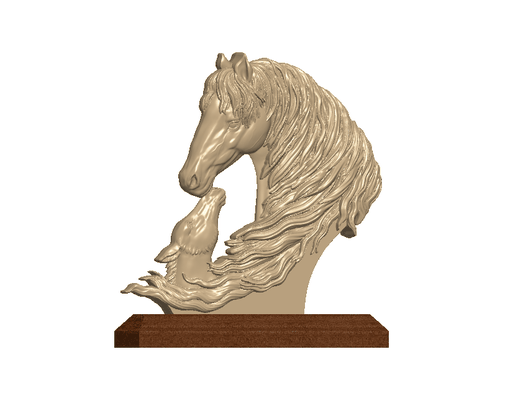 mutter pferd dekor geschenk kunst figur skulptur kopf liebe zuneigung faden suspendiert tier büro unterstützung zuhause haus no mehrfarbig mütter 3d print model - Mito3D