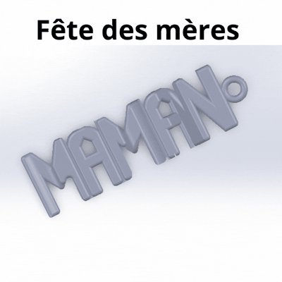 mother's day keyring - mother maman je t'aime jewelry party mothers motherday motherscults key ring love i 3d print model - Mito3D