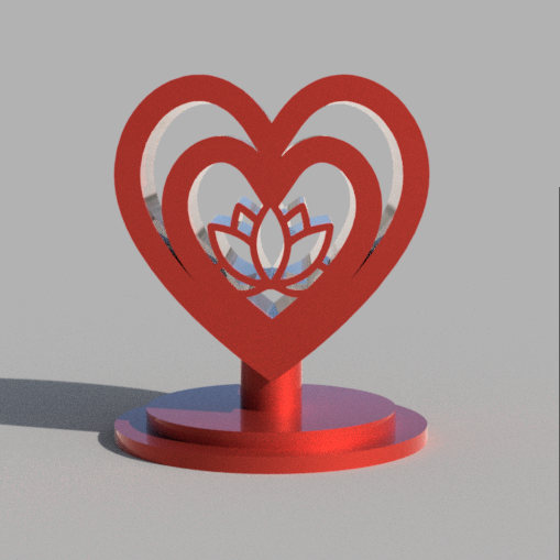 mother's day lotus heart ornament decoration mom mother gift art 3D print model - Mito3D