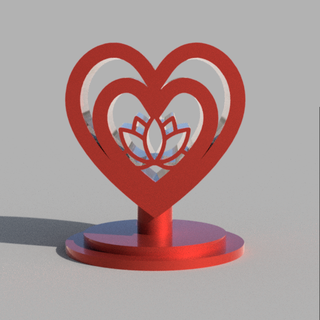 mère journée lotus cœur ornement décoration maman cadeau art 3d print model - Mito3D