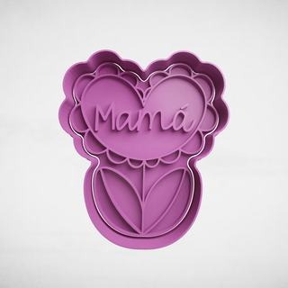 annenin gün kalp çiçek kurabiye kesici kesiciler stl kalıplar anneler anne 3d print model - Mito3D
