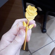 mother's day rose brooch 3d print model - Mito3D