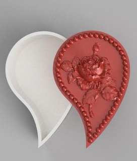 madre día Rosa joyería joya caja joyería_ lujosa arete collar anillo San Valentín san valentin madres 3d print model - Mito3D