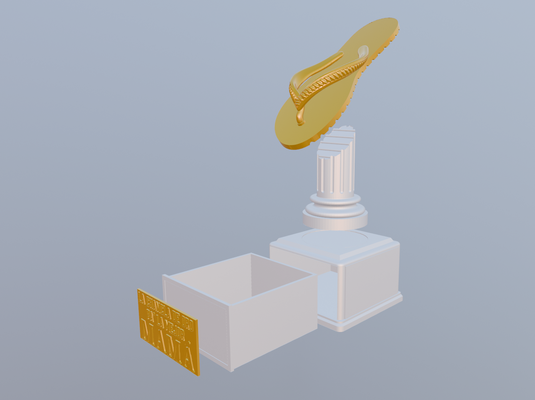 madre giorno trofeo d'oro flip flop arte mamma oro pantofola scivolare premio 3d print model - Mito3D