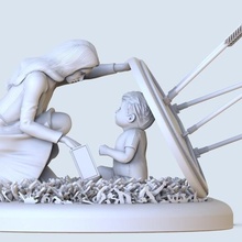 madre amore bambino arte Stampa mamma azione figura famiglia cnc protezione scudo freccia romanza sociale vita 3d print model - Mito3D