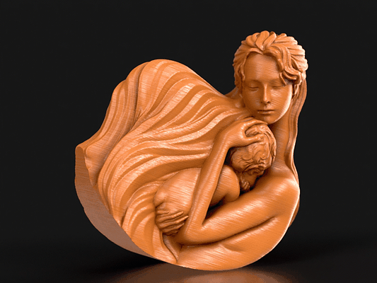mutter kind schaukeln skulptur kunst kinetisch geschenk dekor liebe mutterschaft mama 3d print model - Mito3D