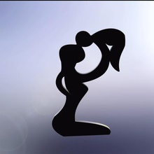 madre figlio silhouette vari art display baby bambino 3d print model - Mito3D