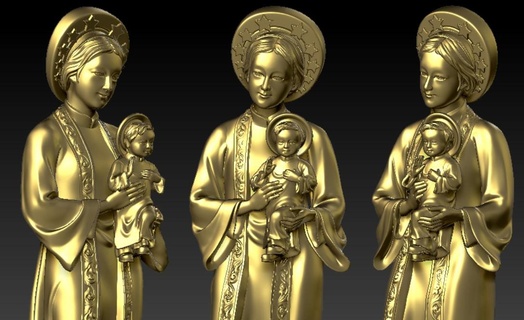mère Dieu 3d cnc stl in3d statue sculpture Jésus Bouddha catholique 3d print model - Mito3D