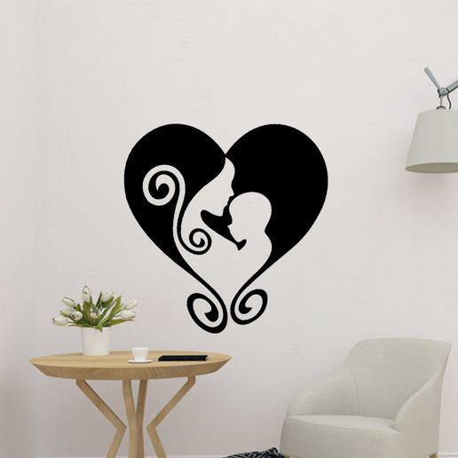 madre amore parete arredamento arte etichetta amorevole cuore 2d 3D print model - Mito3D