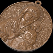 Meryem, İsa Mesih, Hıristiyan saint kolye mücevher 3d yazıcı modeli takı mothermary altın Gümüş platinium ışık tasarım İncil sahne ayı hobi 3d print model - Mito3D