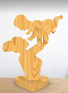 madre figlio 2d statua giorno 3d print model - Mito3D