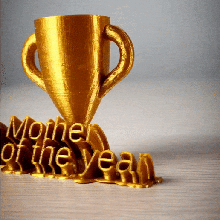 mother year trophy art day award 3d print model - Mito3D