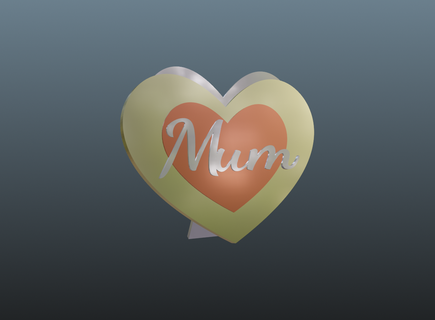 mothers day award mother mothers day mothersday gift mothers day gift wife wife gift mum mom mummy love heart frame award thropy trophy prize  3d print model - Mito3D