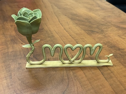mães flor Mães mãe coração amar rosa feliz 3d print model - Mito3D