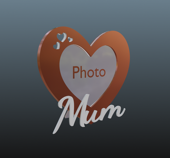 madri giorno telaio 2 madre festa mamma regalo moglie mummia amore cuore premio Thropy trofeo 3d print model - Mito3D