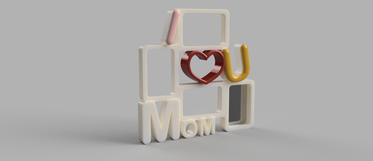 mothers day piture frame 3d print model - Mito3D