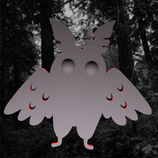 papillon nuit charme v2 art homme cryptid paranormal Tomber 76 Halloween monstre mignonne terrifiant effrayant mignon gothique Goth kitsch boucle d'oreille porte clés 3d print model - Mito3D