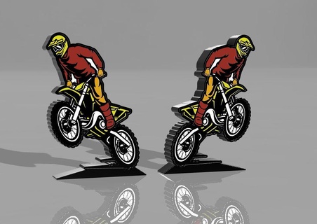 moto cruzar lámpara motocicleta logo divertido LED 3d print model - Mito3D