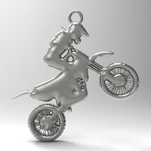 moto cruzar colgante pendiente motociclista carrera motocicleta joyería joya 3d print model - Mito3D