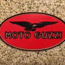 moto guzzi motocicletas logotipo de signo art Arte en 2d 3d print model - Mito3D