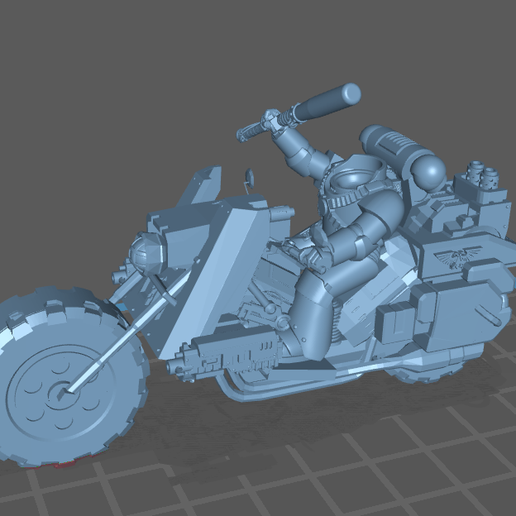 moto seyyar koruma imparatorluk oyun 40k Warhammer Uzay deniz becerikli Yıldızlar motosiklet araç kuzgun kanat Primaris 3D print model - Mito3D