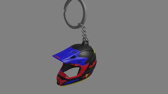 motocorss enduro helmet keychain redbull motocross motorcycle motorist 3d print model - Mito3D