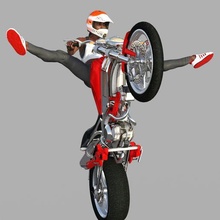 motocross trucchi 2 bicicletta motociclista casco gatto completo uomo nero stivali gp superbike ragazza sexy 3d print model - Mito3D