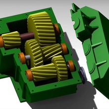 motor reducer architecture engine rectifier gear machine mock-up 3d print model - Mito3D