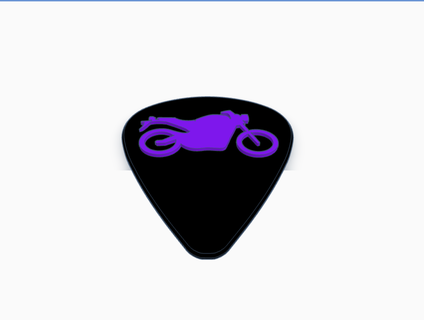 motorbike guitar pick gadget bass electric acoustic instrument music rock classical pickcard band group collection card motor bike yamaha 3d print model - Mito3D