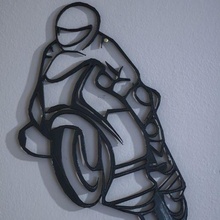 motociclista parete 2d arte moto essenziale 3d print model - Mito3D