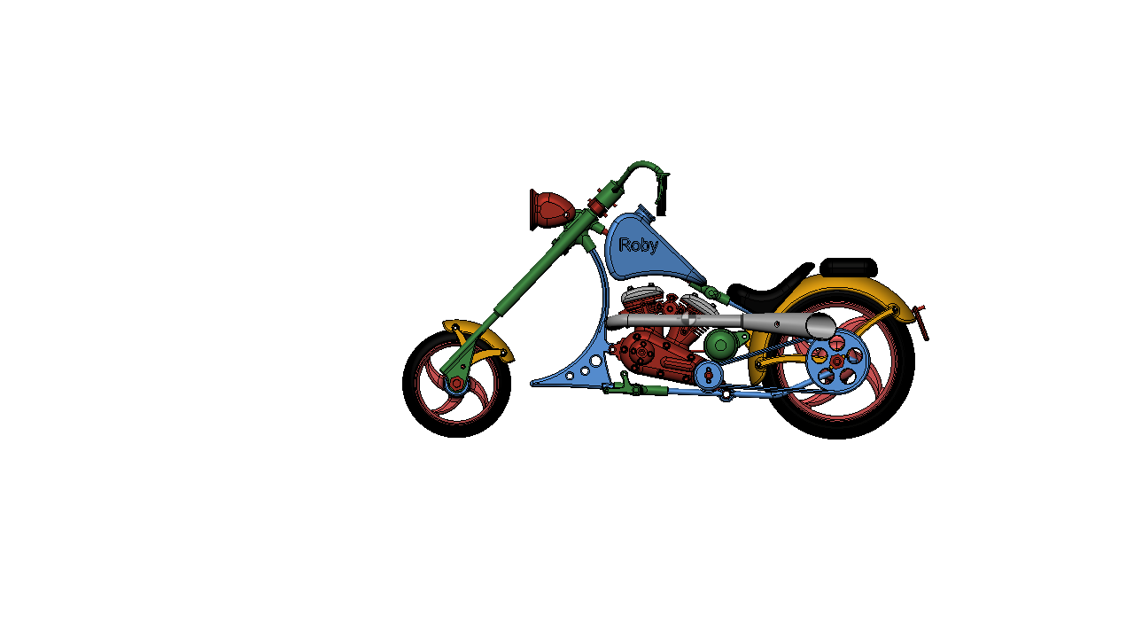 motociclo chopper 3D print model - Mito3D
