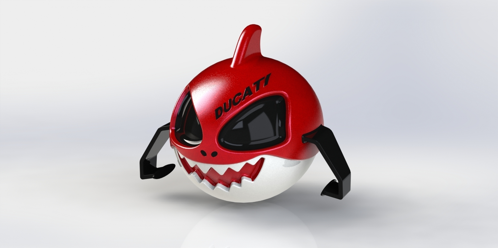 motociclo ducati stile squalo mascotte Accessori motociclette chiave anelli 3D print model - Mito3D