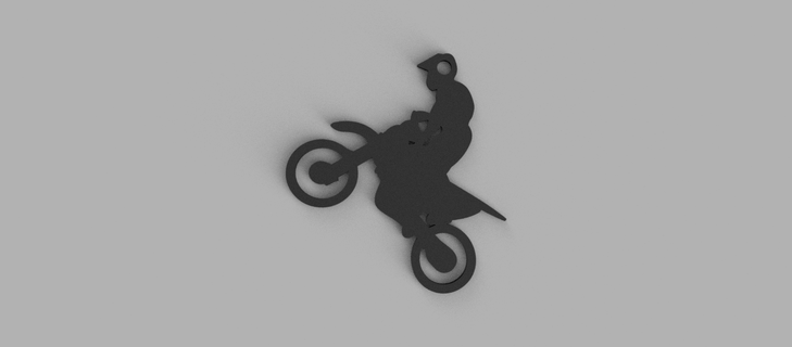 motocicleta enduro Cruz calada chave anel pingente brinco 3d print model - Mito3D