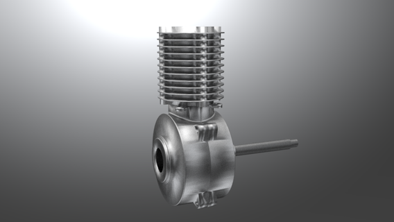 moto moteur Célibataire cylindre piston vilebrequin 3d print model - Mito3D