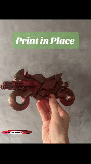 motocicleta furia Pato print in place apoyo 3d print model - Mito3D