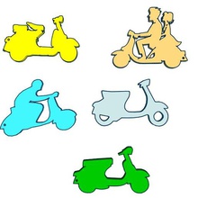 motorcycle keychain pack x5 key fobs moped 3d print model - Mito3D