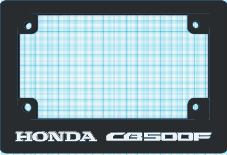motorcycle license plate frame - honda cb500f 2016 automotive auto cars vehicle 3d print model - Mito3D