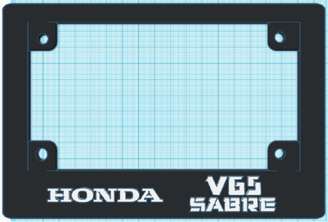 motorcycle license plate frame - honda v65 sabre automotive auto cars vehicle 3d print model - Mito3D