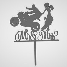 motorcycle love2 cake topper 3d print model - Mito3D