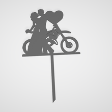 motorcycle love cake topper 3d print model - Mito3D