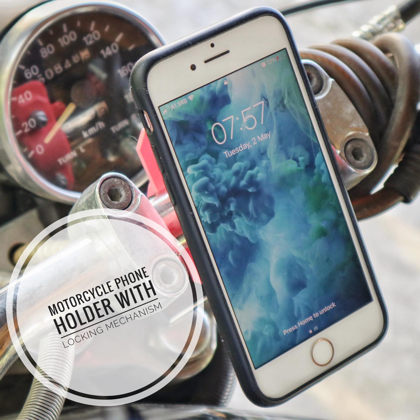 motocicleta phone suporte 22mm 25mm trancando mecanismo monte ficar pé ar livre 3D print model - Mito3D