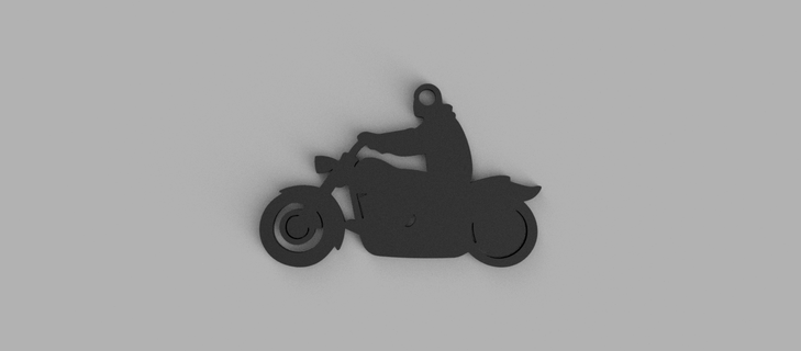 motorcycle pilot key ring - pendant earring 3d print model - Mito3D