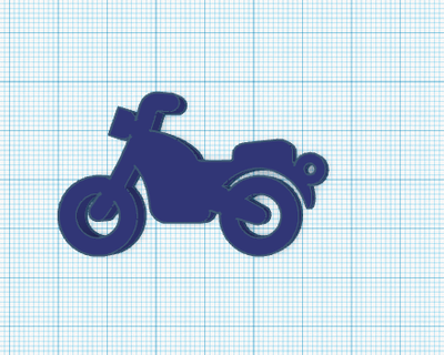 motocicleta silhueta chaveiro 3d print model - Mito3D