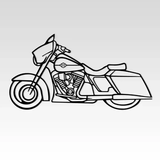 moto silhouette voitures art course sports voiture courses Harley Davidson mur 3d print model - Mito3D